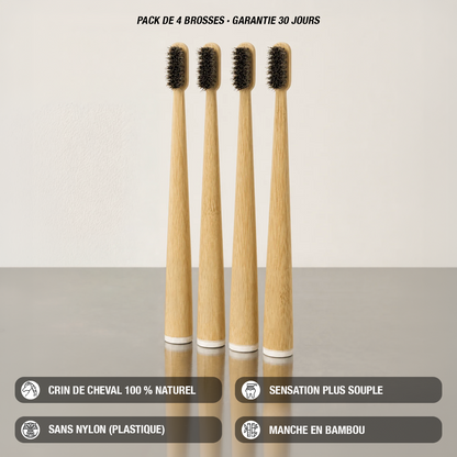 Votre brosse en bambou a encore des poils en plastique. Celle-ci non.