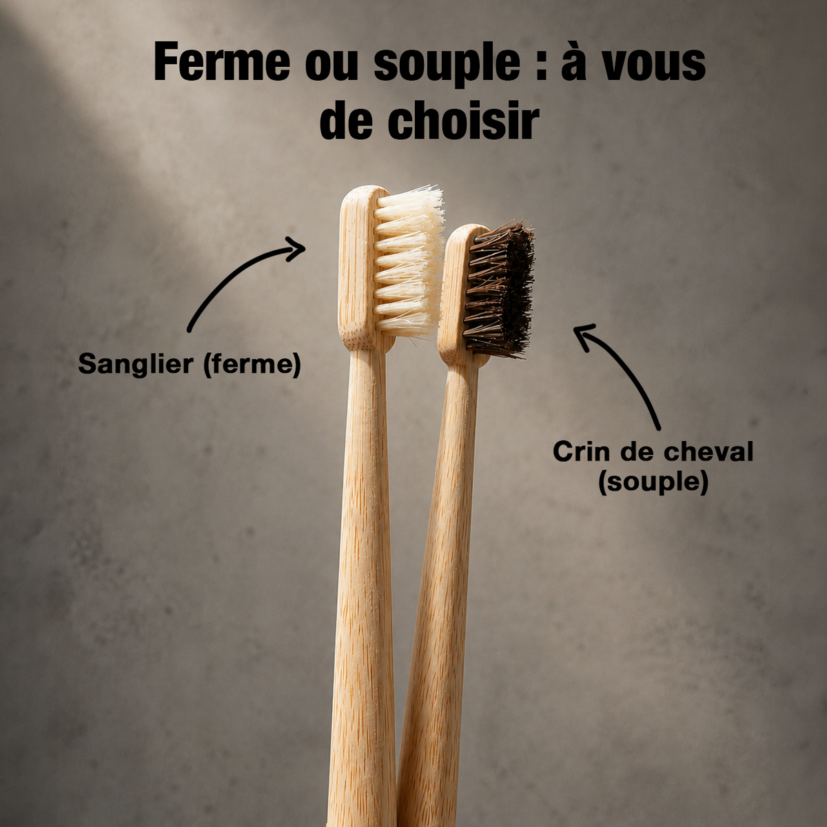Votre brosse en bambou a encore des poils en plastique. Celle-ci non.