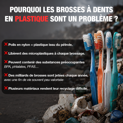 Votre brosse en bambou a encore des poils en plastique. Celle-ci non.